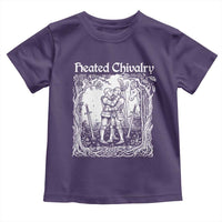 Heated Chivalry Kissing Knights Toddler T Shirt Romantic Funny Medieval Woodcut Fantasy Folklore Graphic