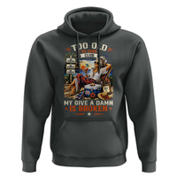 Too Old To Care Club Funny Retired Woman Beach Vacation Hoodie My Give A Damn Is Broken IDGAF Chill Mode