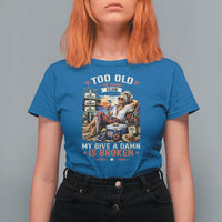 Too Old To Care Club Funny Retired Woman Beach Vacation T Shirt For Women My Give A Damn Is Broken IDGAF Chill Mode