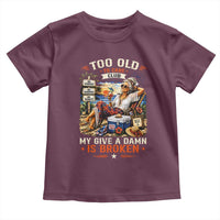 Too Old To Care Club Funny Retired Woman Beach Vacation Toddler T Shirt My Give A Damn Is Broken IDGAF Chill Mode