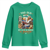 Too Old To Care Club Funny Retired Woman Beach Vacation Youth Sweatshirt My Give A Damn Is Broken IDGAF Chill Mode