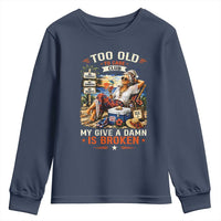 Too Old To Care Club Funny Retired Woman Beach Vacation Youth Sweatshirt My Give A Damn Is Broken IDGAF Chill Mode