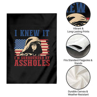 Funny I Knew It Im Surrounded by Axxholes Sci-fi Meme Garden Flag Patriotic Space Parody USA Flag Sarcastic 1980s Movie Quote