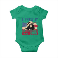 Funny I Knew It Im Surrounded by Axxholes Sci-fi Meme Baby Onesie Patriotic Space Parody USA Flag Sarcastic 1980s Movie Quote