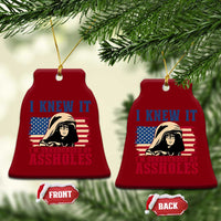 Funny I Knew It Im Surrounded by Axxholes Sci-fi Meme Ceramic Ornament Patriotic Space Parody USA Flag Sarcastic 1980s Movie Quote