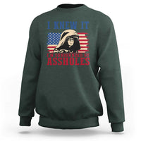 Funny I Knew It Im Surrounded by Axxholes Sci-fi Meme Sweatshirt Patriotic Space Parody USA Flag Sarcastic 1980s Movie Quote