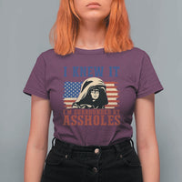 Funny I Knew It Im Surrounded by Axxholes Sci-fi Meme T Shirt For Women Patriotic Space Parody USA Flag Sarcastic 1980s Movie Quote