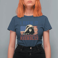 Funny I Knew It Im Surrounded by Axxholes Sci-fi Meme T Shirt For Women Patriotic Space Parody USA Flag Sarcastic 1980s Movie Quote