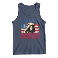 Funny I Knew It Im Surrounded by Axxholes Sci-fi Meme Tank Top Patriotic Space Parody USA Flag Sarcastic 1980s Movie Quote