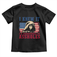 Funny I Knew It Im Surrounded by Axxholes Sci-fi Meme Toddler T Shirt Patriotic Space Parody USA Flag Sarcastic 1980s Movie Quote