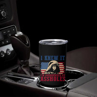Funny I Knew It Im Surrounded by Axxholes Sci-fi Meme Tumbler Cup Patriotic Space Parody USA Flag Sarcastic 1980s Movie Quote