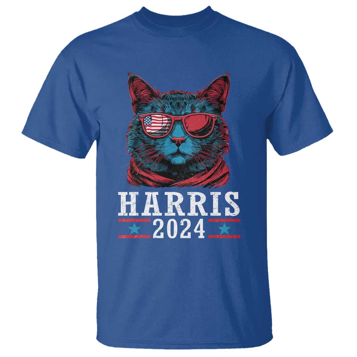 Harris 2024 T Shirt Childless Cat Lady For President American Flag - Wonder Print Shop
