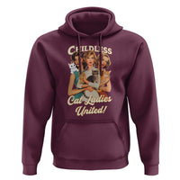 Childless Cat Ladies United Hoodie Feline Lover Retro - Wonder Print Shop