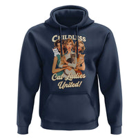 Childless Cat Ladies United Hoodie Feline Lover Retro - Wonder Print Shop