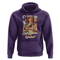 Childless Cat Ladies United Hoodie Feline Lover Retro - Wonder Print Shop