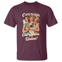 Childless Cat Ladies United T Shirt Feline Lover Retro - Wonder Print Shop