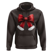 Red Coquette Bow Santa Retro Christmas Vibe Hoodie