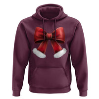 Red Coquette Bow Santa Retro Christmas Vibe Hoodie