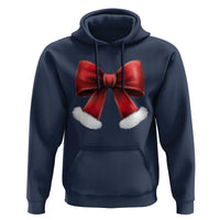Red Coquette Bow Santa Retro Christmas Vibe Hoodie
