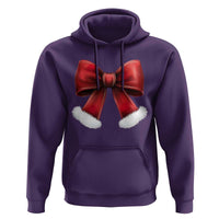 Red Coquette Bow Santa Retro Christmas Vibe Hoodie