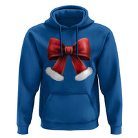 Red Coquette Bow Santa Retro Christmas Vibe Hoodie