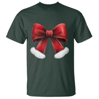 Red Coquette Bow Santa Retro Christmas Vibe T Shirt - Wonder Print Shop