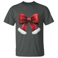 Red Coquette Bow Santa Retro Christmas Vibe T Shirt - Wonder Print Shop
