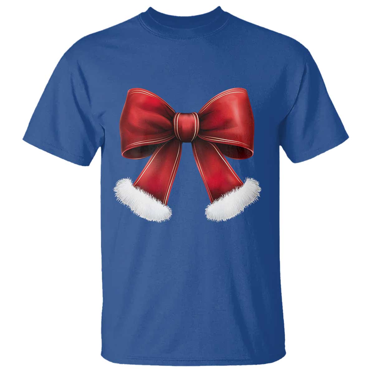 Red Coquette Bow Santa Retro Christmas Vibe T Shirt - Wonder Print Shop