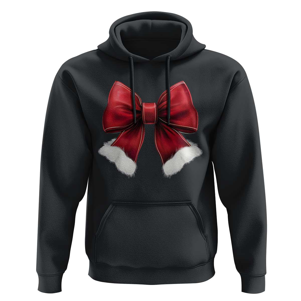Red Coquette Bow Santa Christmas Vibe Hoodie