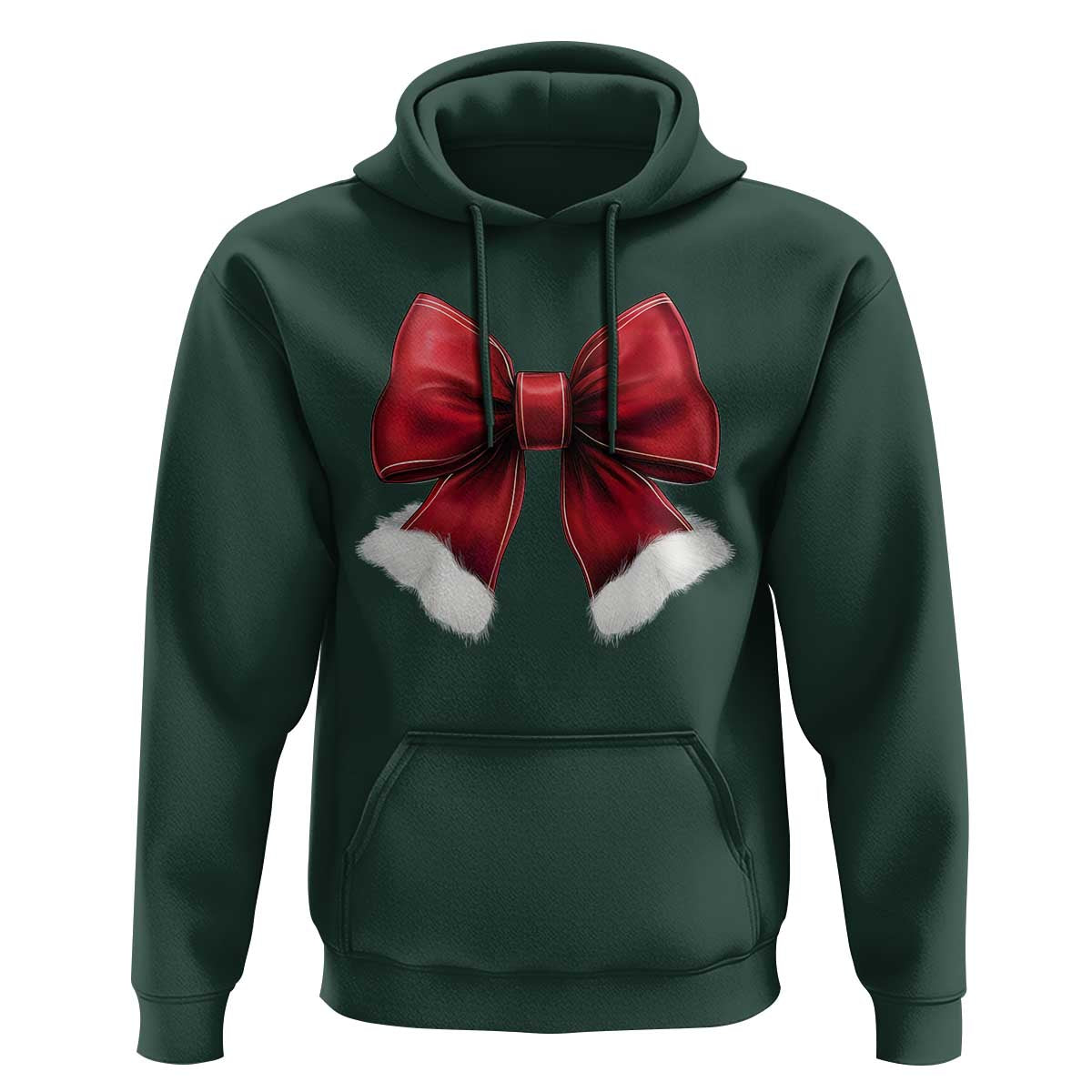 Red Coquette Bow Santa Christmas Vibe Hoodie