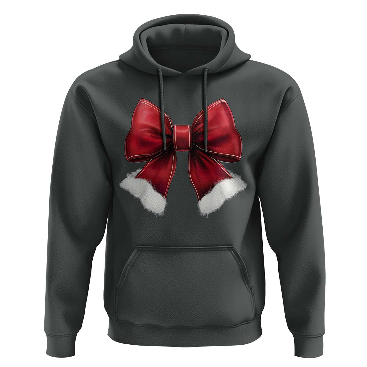Red Coquette Bow Santa Christmas Vibe Hoodie
