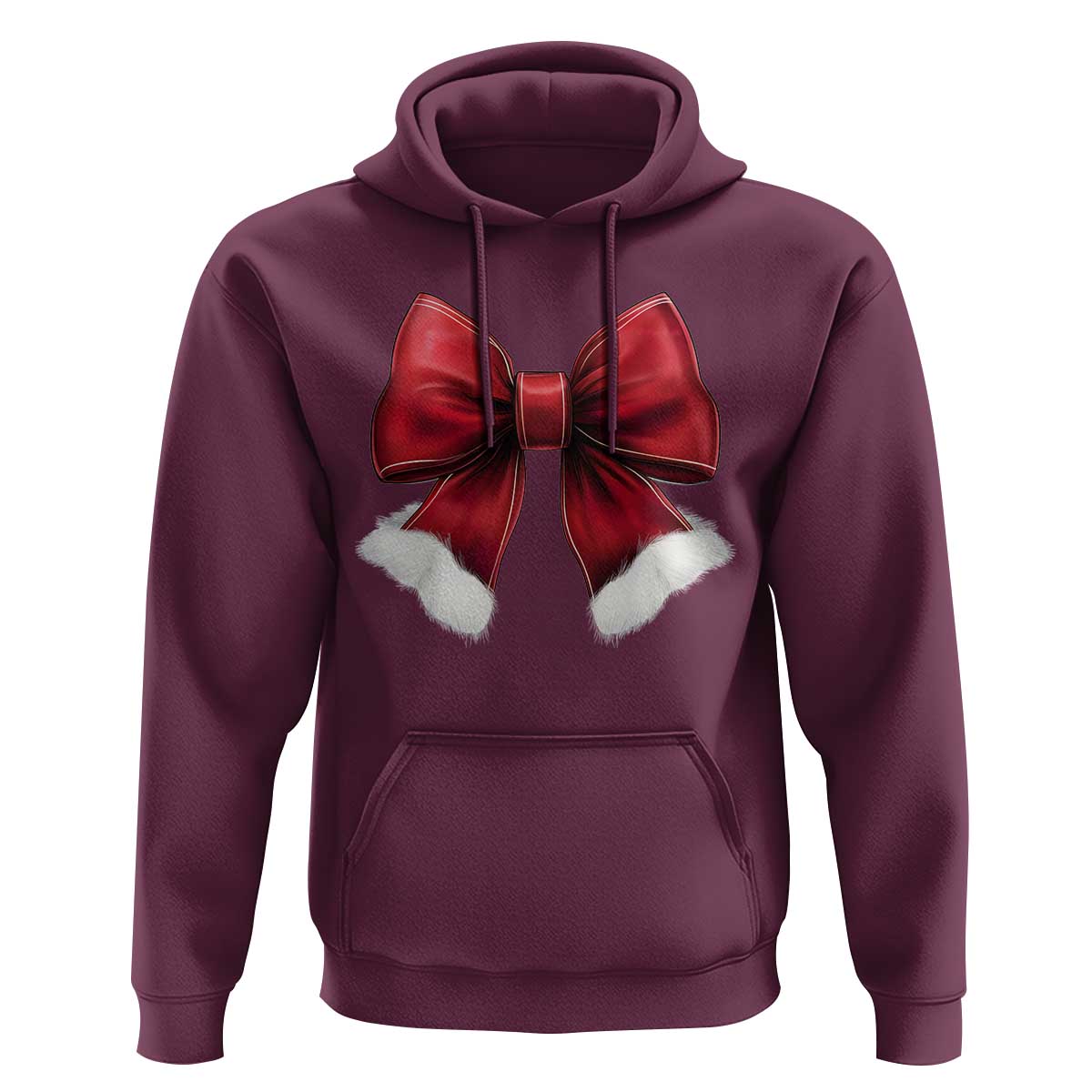 Red Coquette Bow Santa Christmas Vibe Hoodie