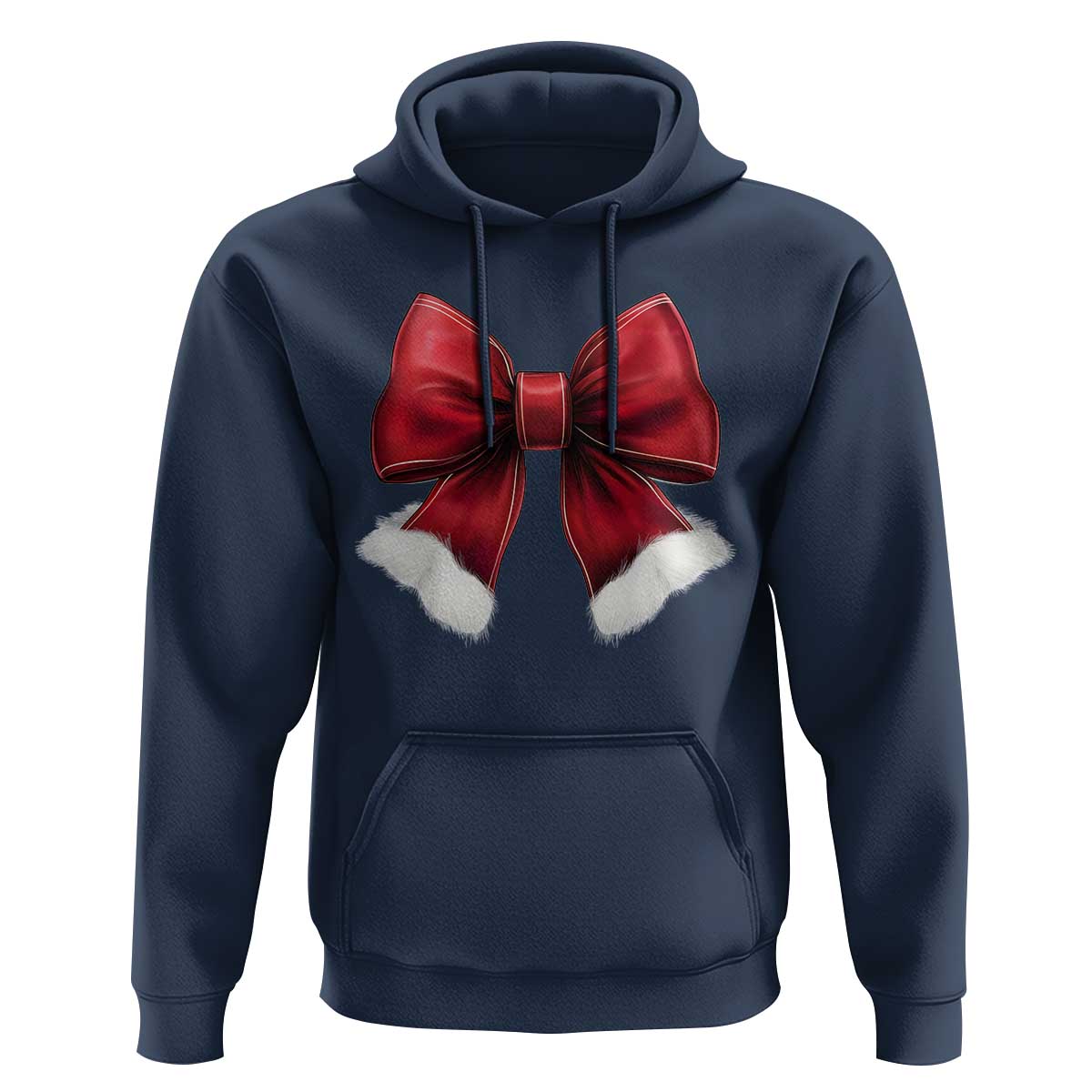 Red Coquette Bow Santa Christmas Vibe Hoodie