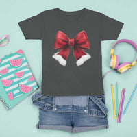 Red Coquette Bow Santa Christmas Vibe T Shirt For Kid - Wonder Print Shop