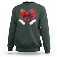 Red Coquette Bow Santa Christmas Vibe Sweatshirt - Wonder Print Shop