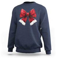 Red Coquette Bow Santa Christmas Vibe Sweatshirt - Wonder Print Shop