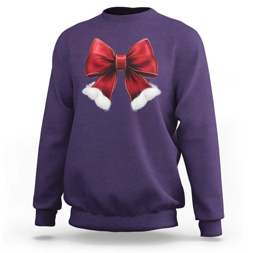 Red Coquette Bow Santa Christmas Vibe Sweatshirt - Wonder Print Shop