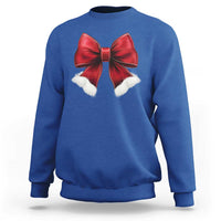 Red Coquette Bow Santa Christmas Vibe Sweatshirt - Wonder Print Shop