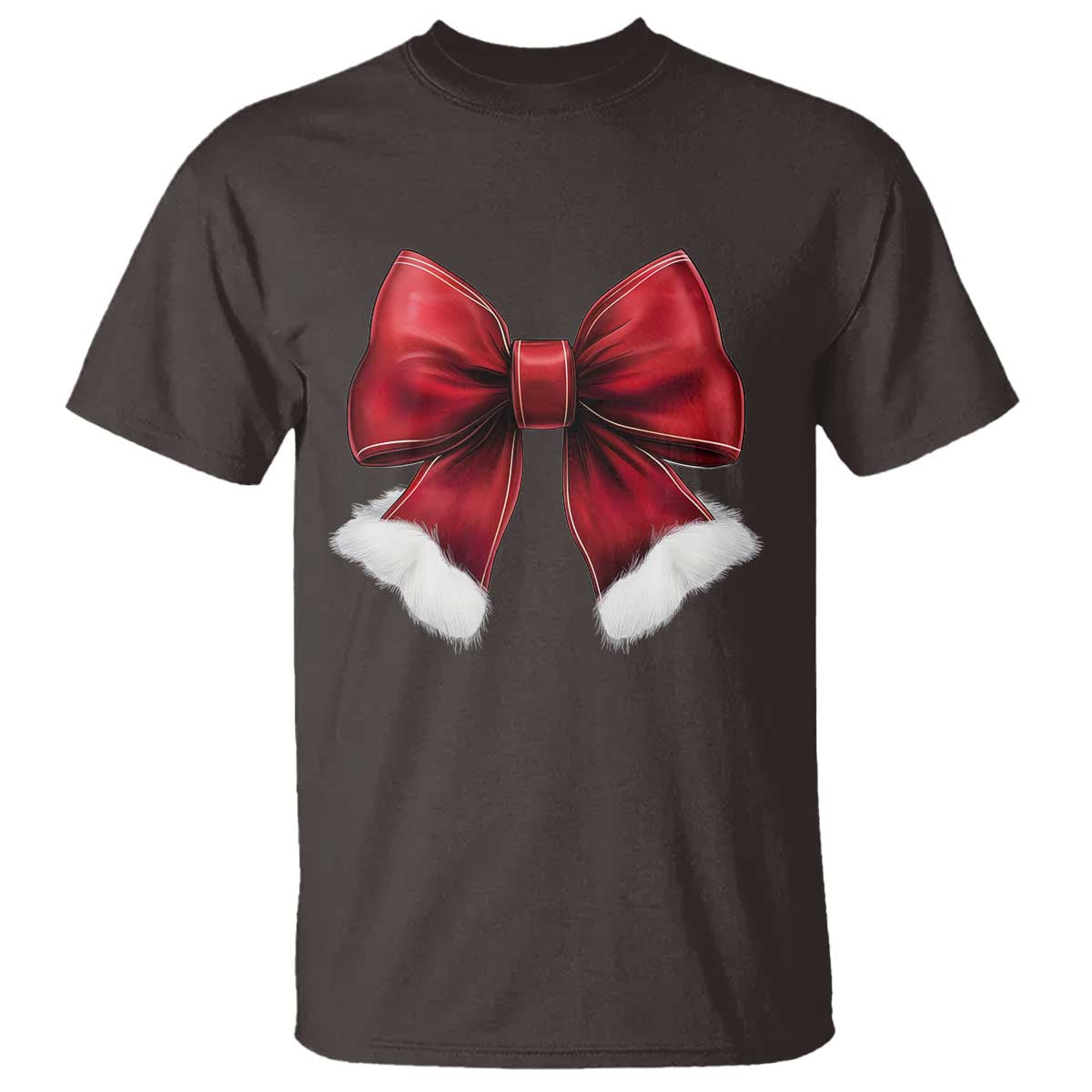 Red Coquette Bow Santa Christmas Vibe T Shirt - Wonder Print Shop