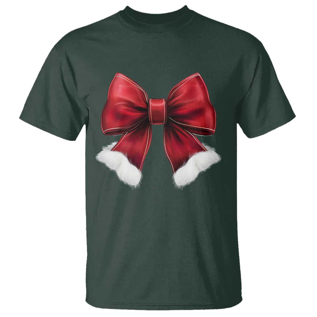 Red Coquette Bow Santa Christmas Vibe T Shirt - Wonder Print Shop