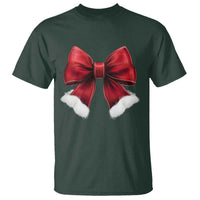Red Coquette Bow Santa Christmas Vibe T Shirt - Wonder Print Shop