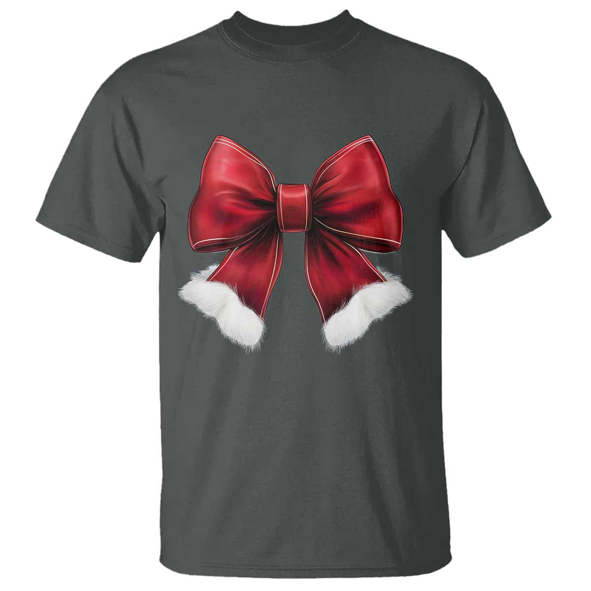 Red Coquette Bow Santa Christmas Vibe T Shirt - Wonder Print Shop