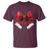 Red Coquette Bow Santa Christmas Vibe T Shirt - Wonder Print Shop