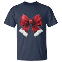 Red Coquette Bow Santa Christmas Vibe T Shirt - Wonder Print Shop