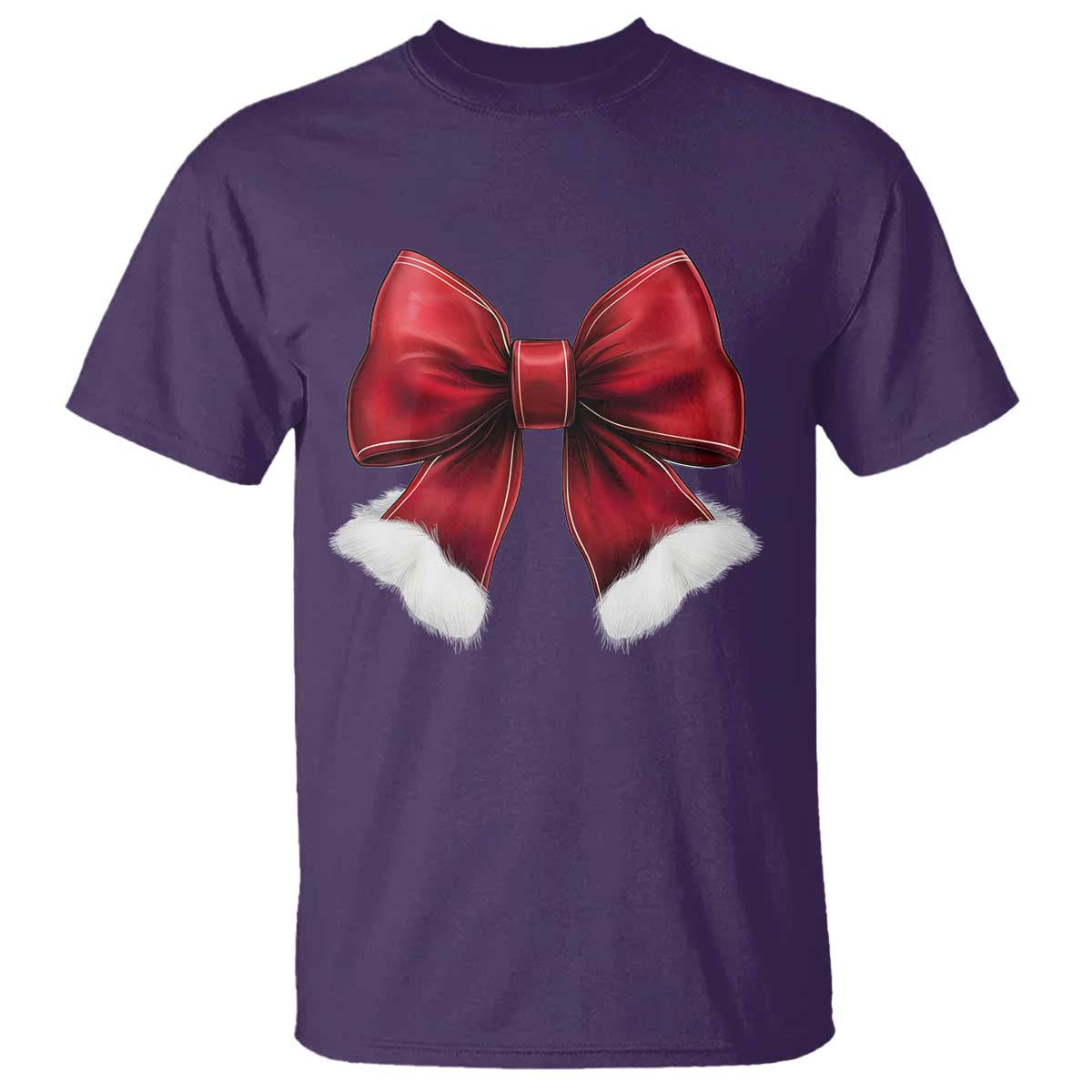 Red Coquette Bow Santa Christmas Vibe T Shirt - Wonder Print Shop