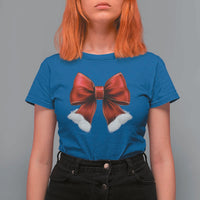 Red Coquette Bow Santa Christmas Vibe T Shirt For Women - Wonder Print Shop