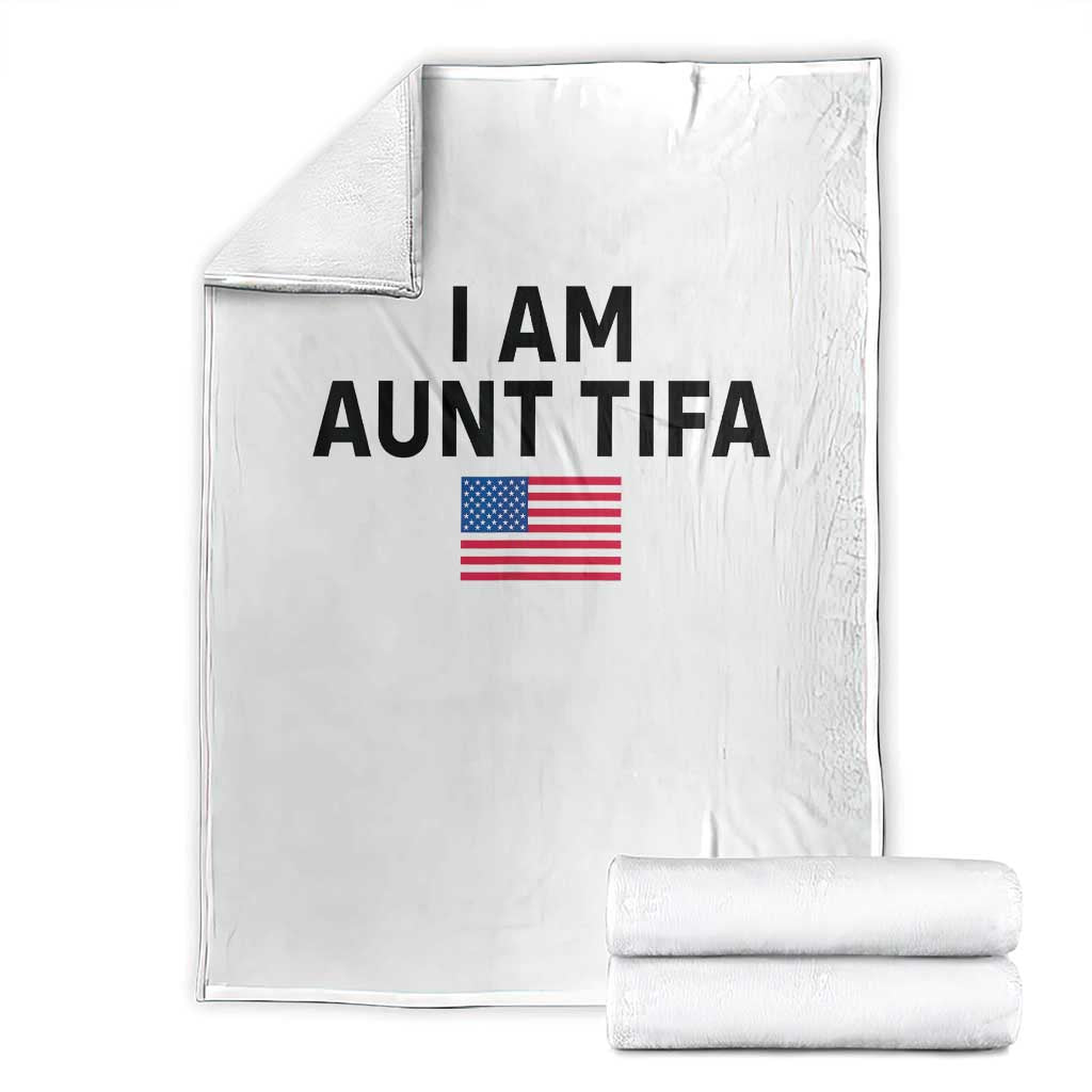 Funny I Am Aunt Tifa Throw Blanket Sarcastic Political Meme American Flag - Wonder Print Shop