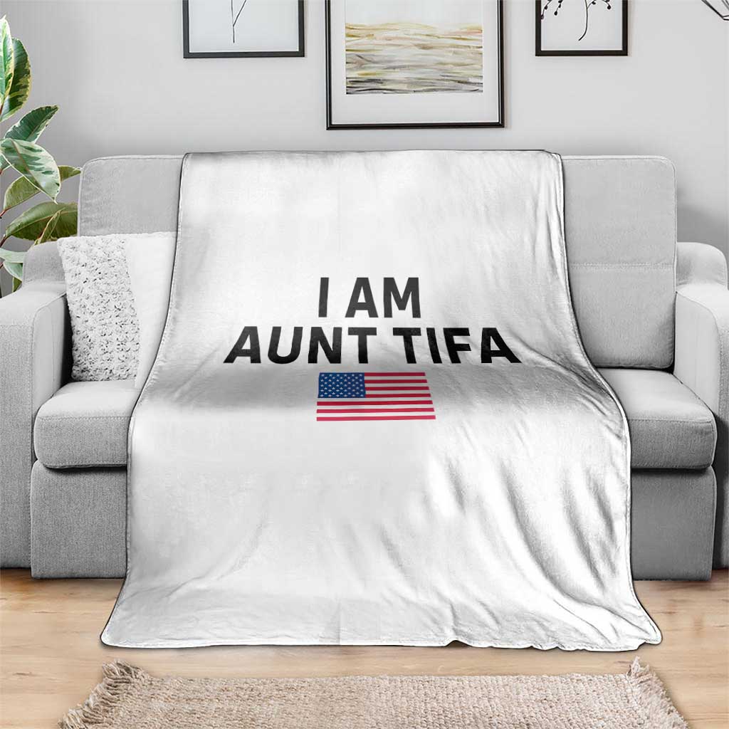 Funny I Am Aunt Tifa Throw Blanket Sarcastic Political Meme American Flag - Wonder Print Shop