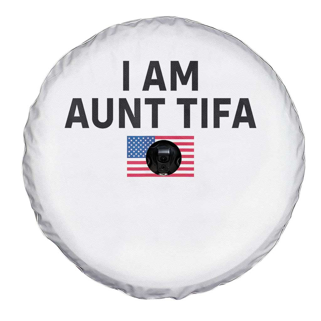 Funny I Am Aunt Tifa Spare Tire Cover Sarcastic Political Meme American Flag - Wonder Print Shop