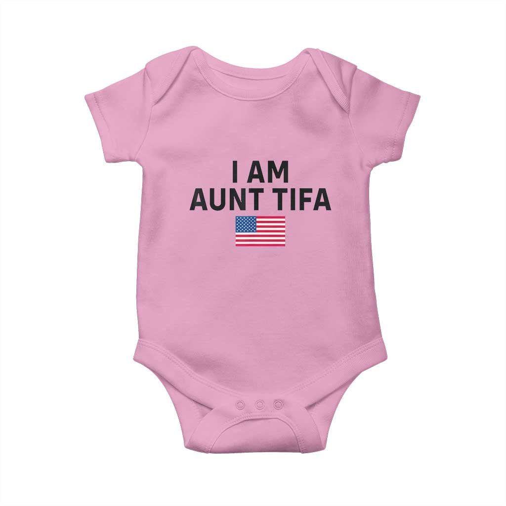 Funny I Am Aunt Tifa Baby Onesie Sarcastic Political Meme American Flag - Wonder Print Shop